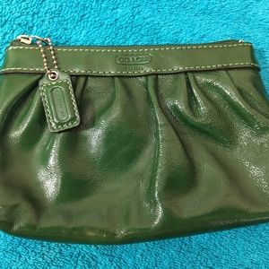 Coach emerald green makeup bag